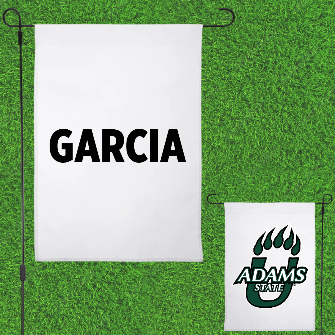 Adams State University Wrestling White Garden Flag - Abraham Garcia