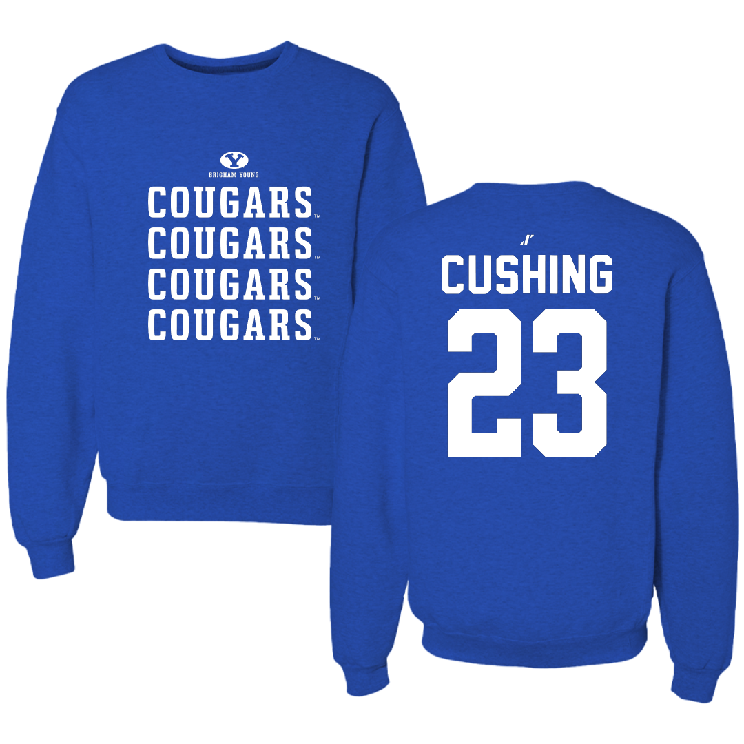 Brigham Young University Baseball Blue General Crewneck - #23 Stone Cushing