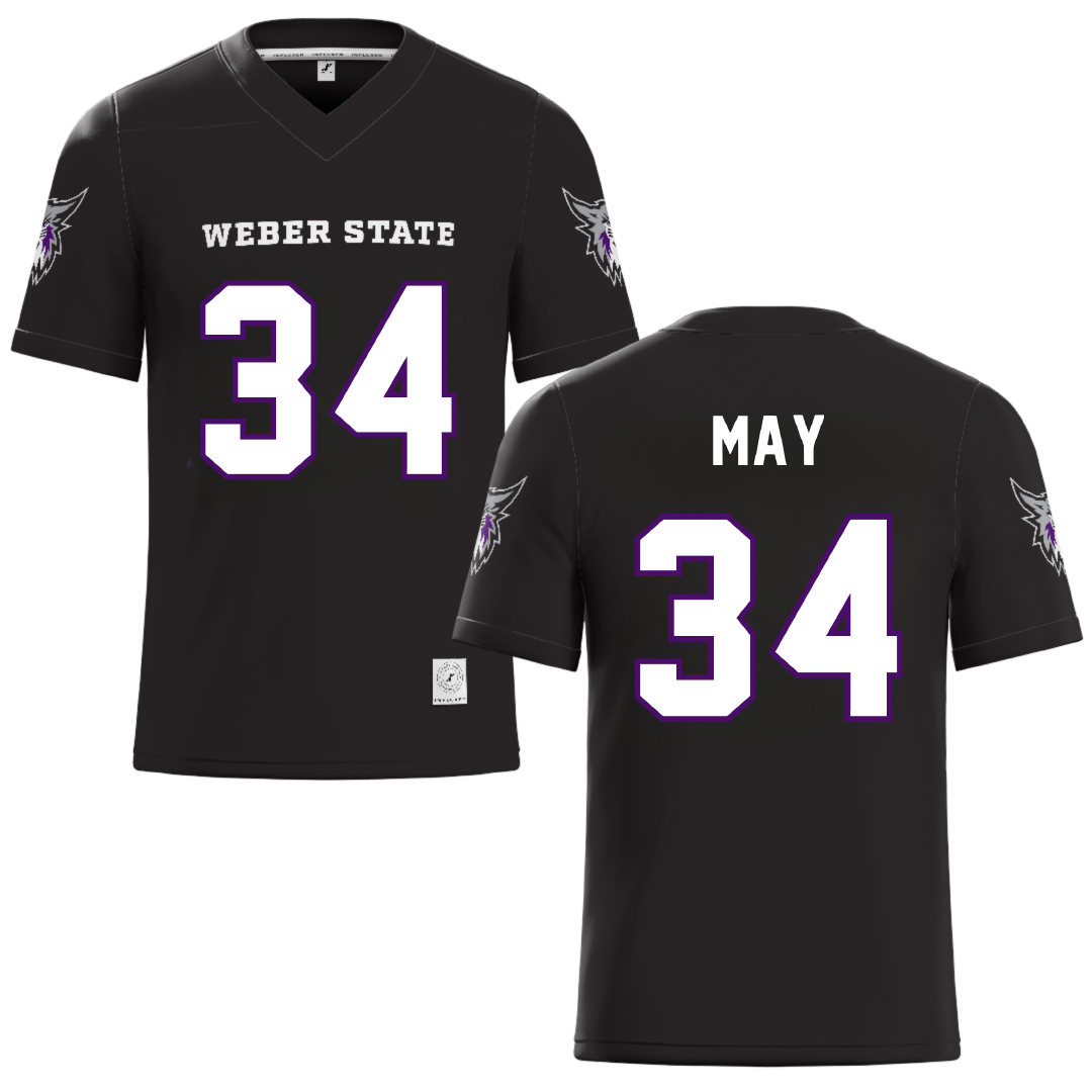 Weber State University Black Football Jersey - #34 Colter May