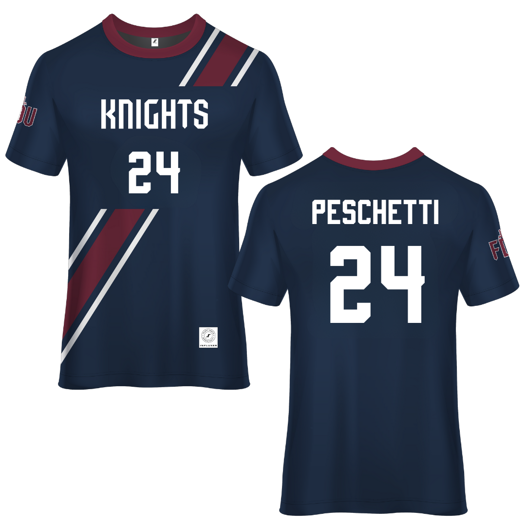 Fairleigh Dickinson University-Metropolitan Campus Blue Soccer Jersey - #24 Daniela Peschetti