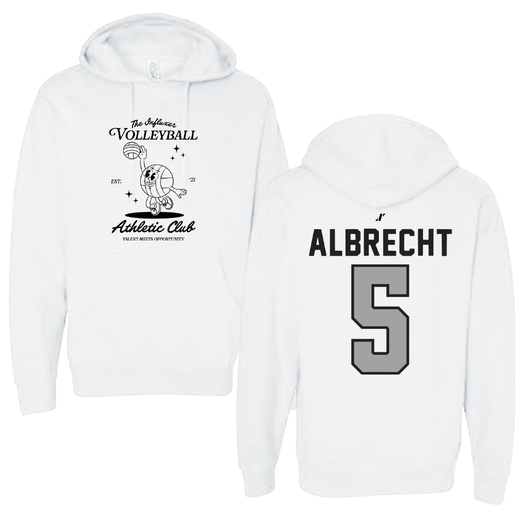 Volleyball White Influxer Athletic Club Hoodie - #5 Lauren Albrecht