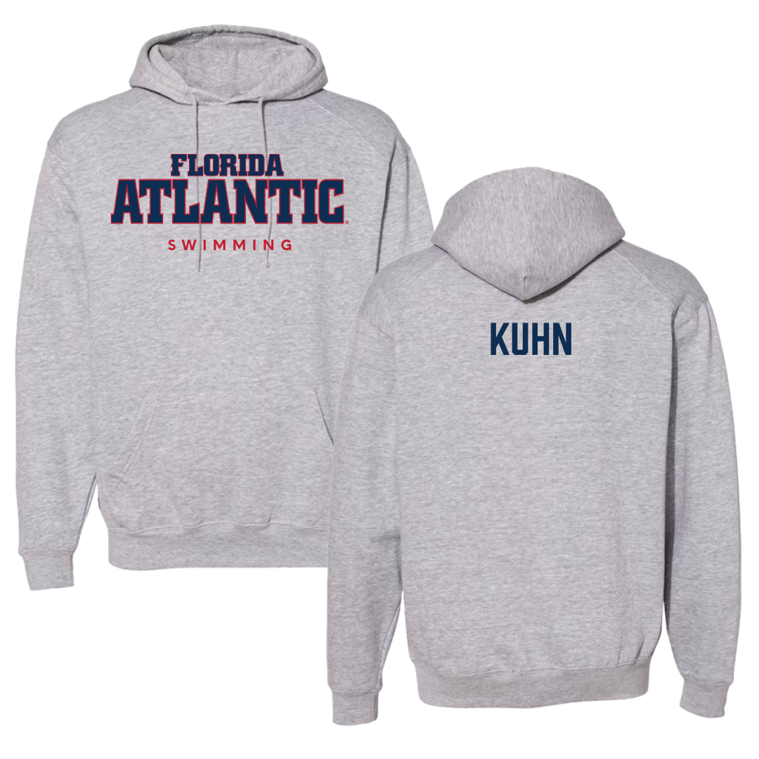 Florida Atlantic University Swimming & Diving Gray Hoodie - Trevor Kuhn