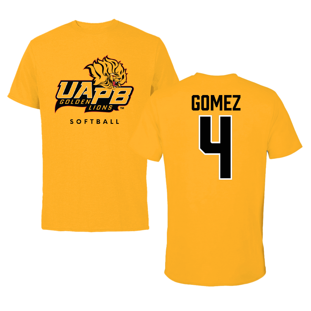 University of Arkansas-Pine Bluff Softball Gold Tee - #4 Jazlyn Gomez