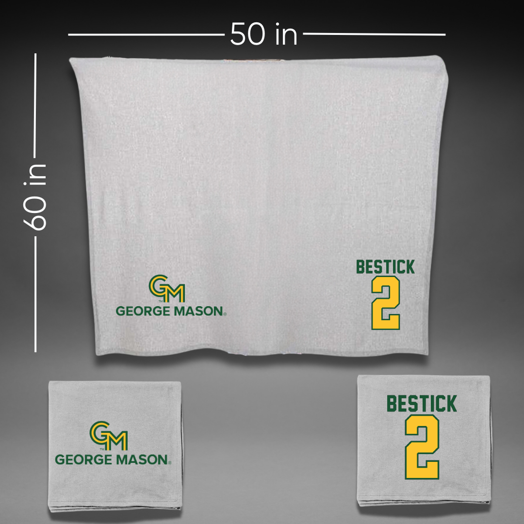 George Mason University Lacrosse Gray Blanket - #2 Kaitlyn Bestick