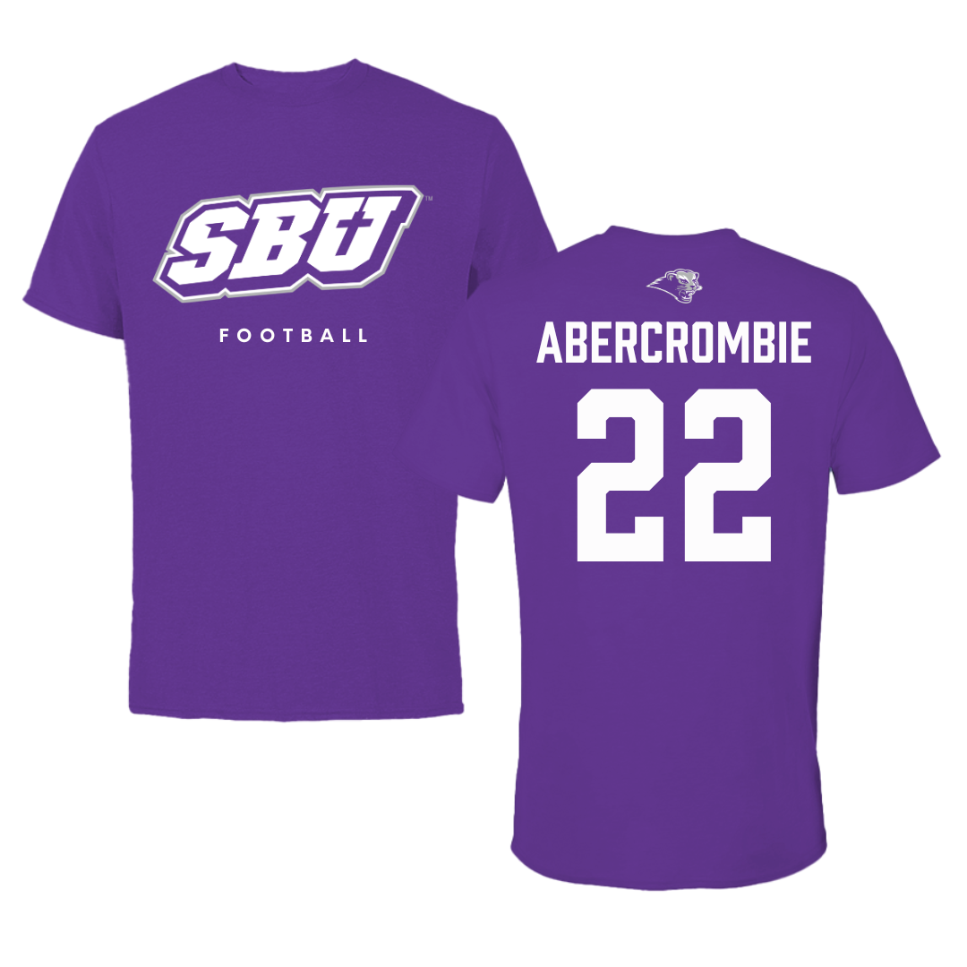 Southwest Baptist University Football Team Purple Performance Tee - #22 Jordan Abercrombie