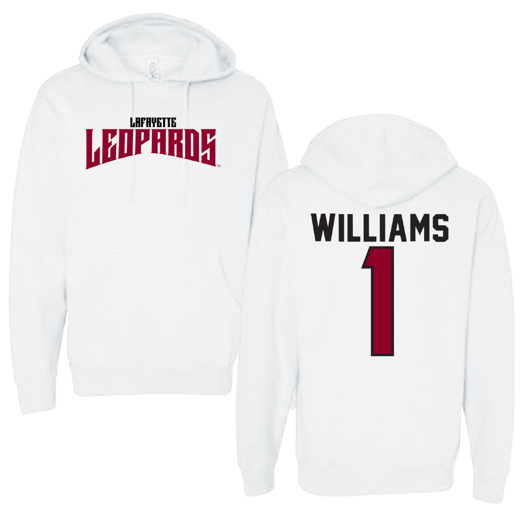 Lafayette College Basketball White Classic Hoodie - #1 Caleb Williams