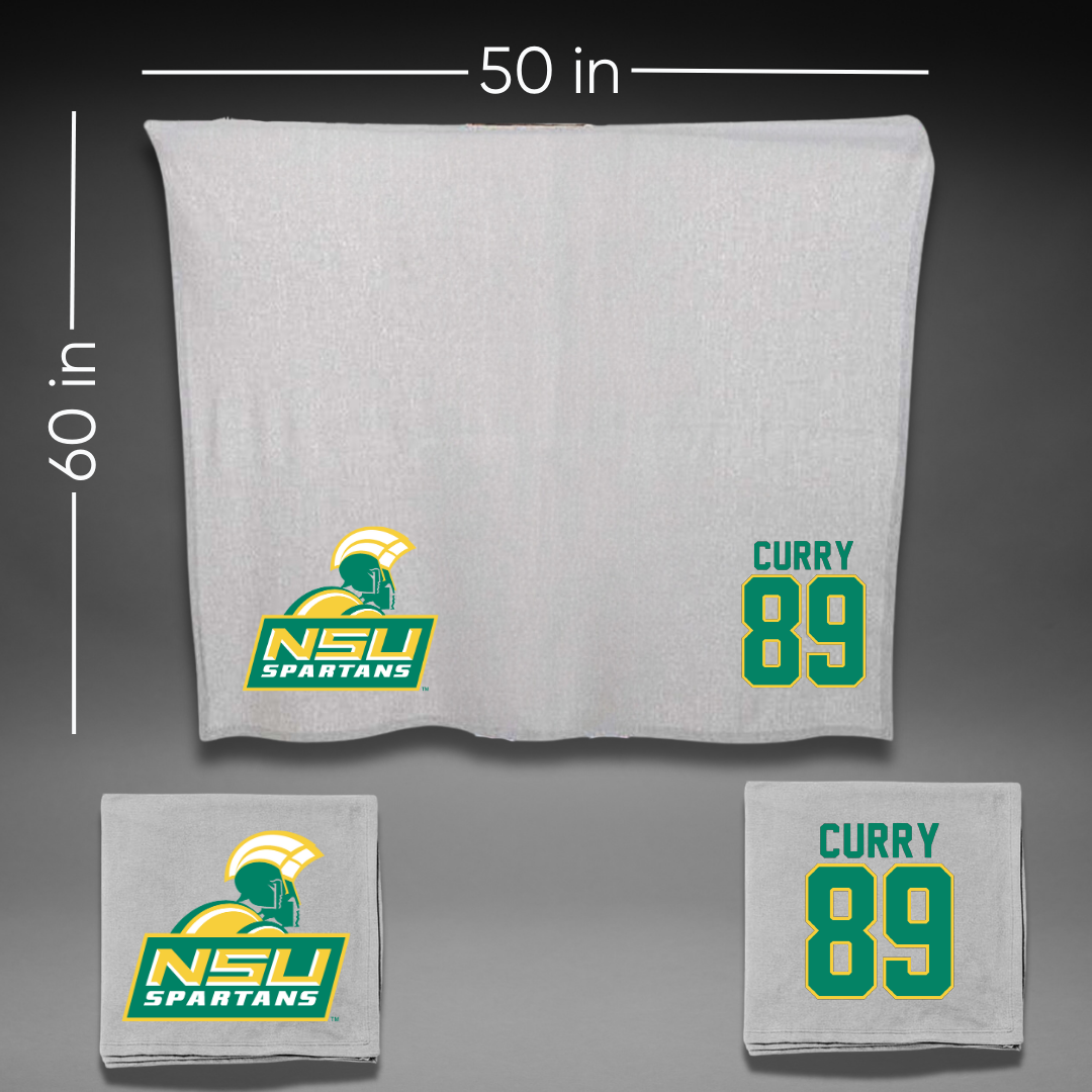 Norfolk State University Football Gray Blanket - #89 Michael Curry