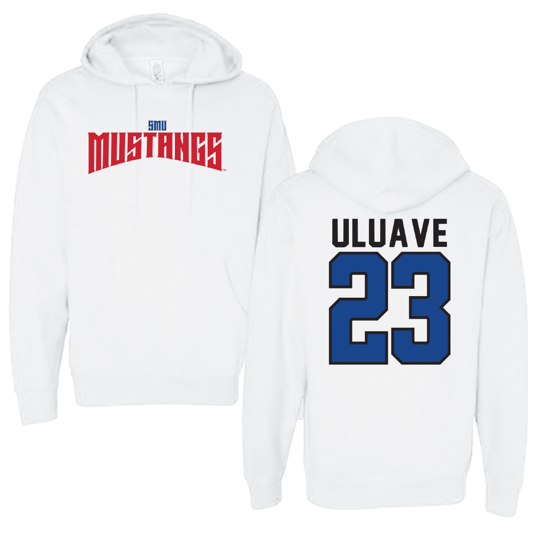 Southern Methodist University Volleyball White Classic Hoodie - #23 Sina Uluave