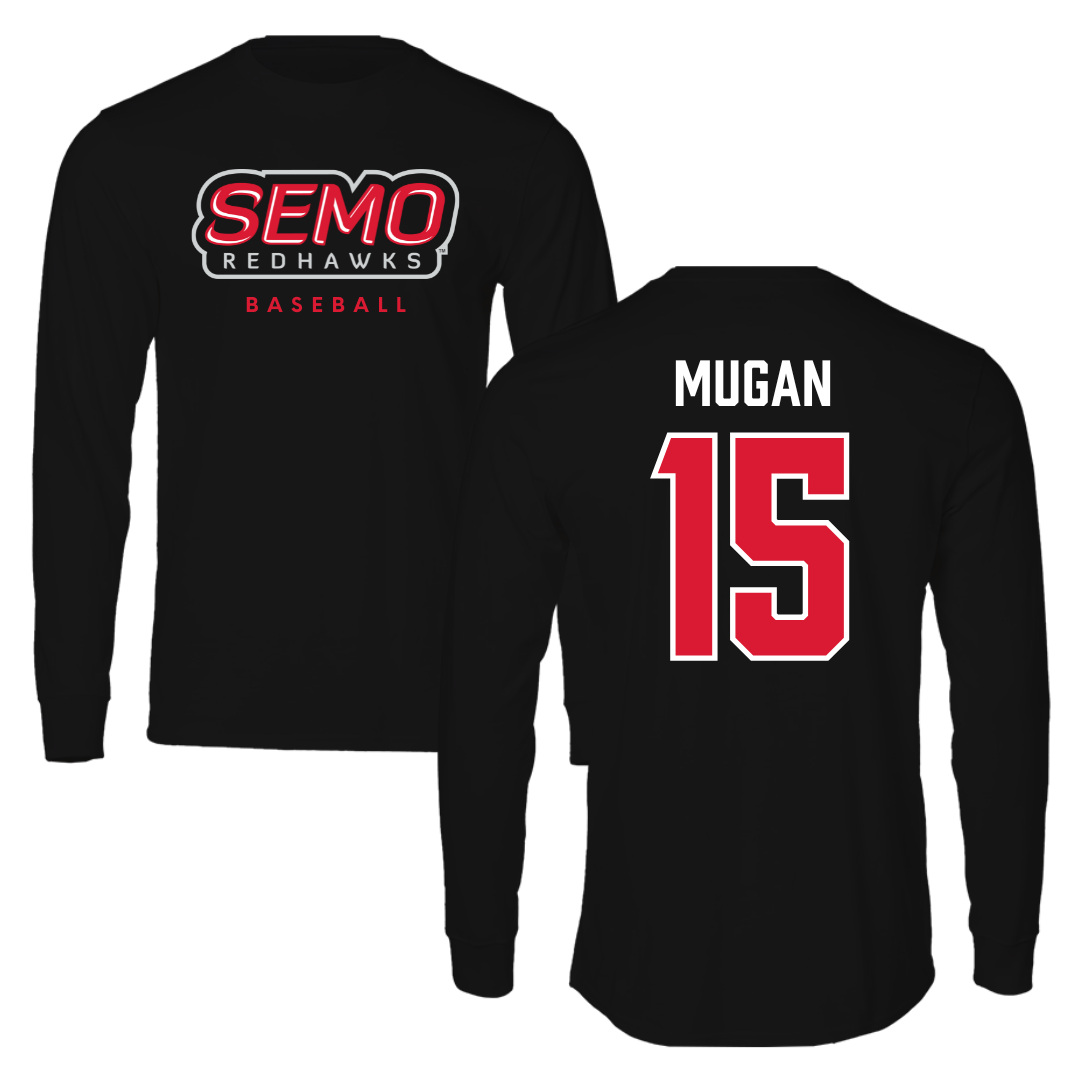 Southeast Missouri State University Baseball Black Performance Long Sleeve - #15 Michael Mugan
