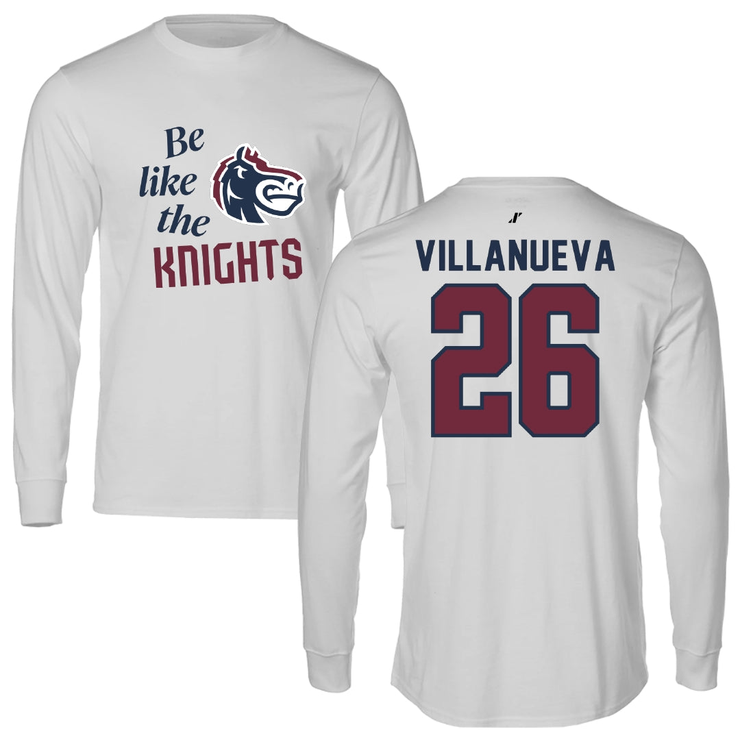 Fairleigh Dickinson University-Metropolitan Campus Soccer Light Gray Be Like Us Long Sleeve - #26 Emily Villanueva