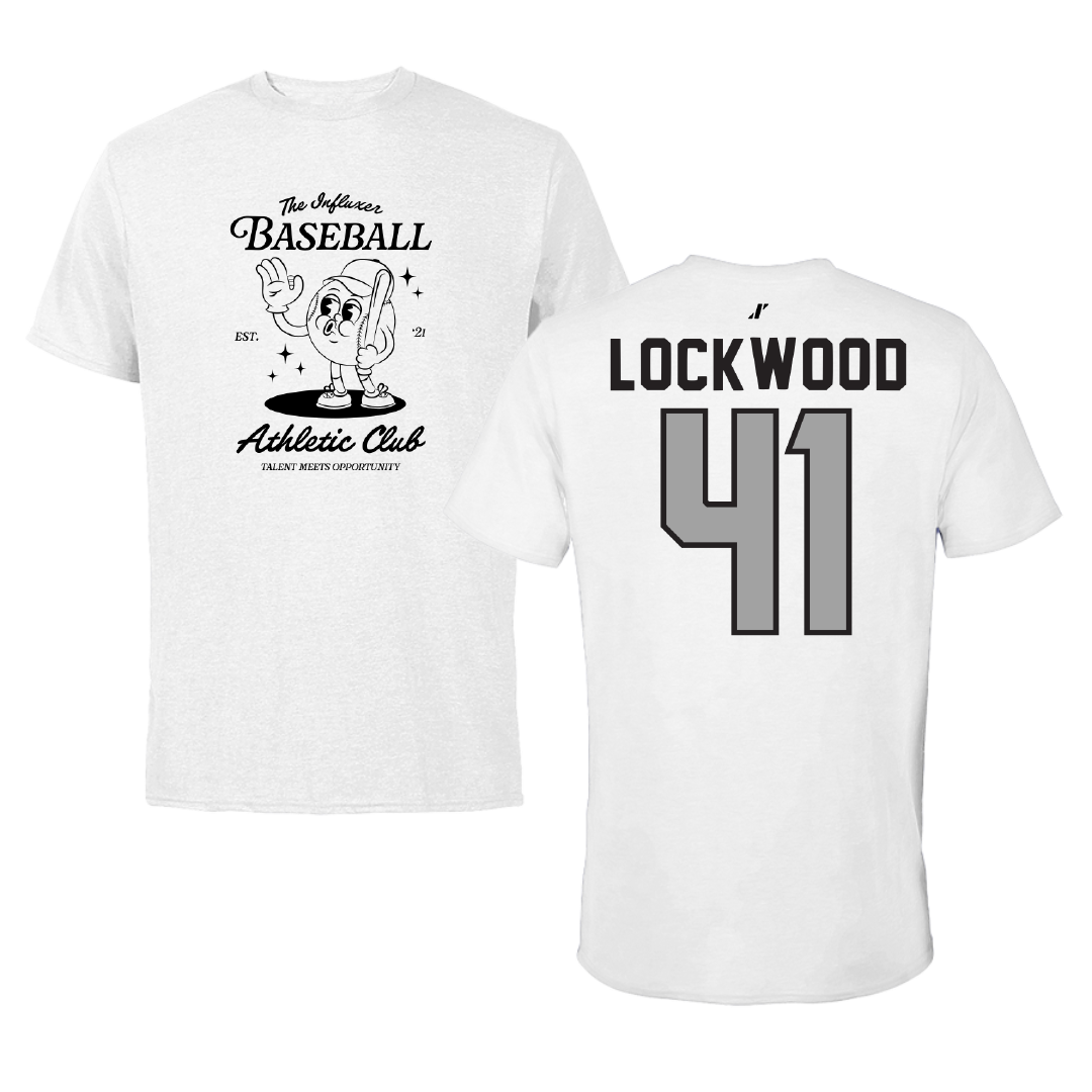 Baseball White Influxer Athletic Club Tee - #41 Caden Lockwood