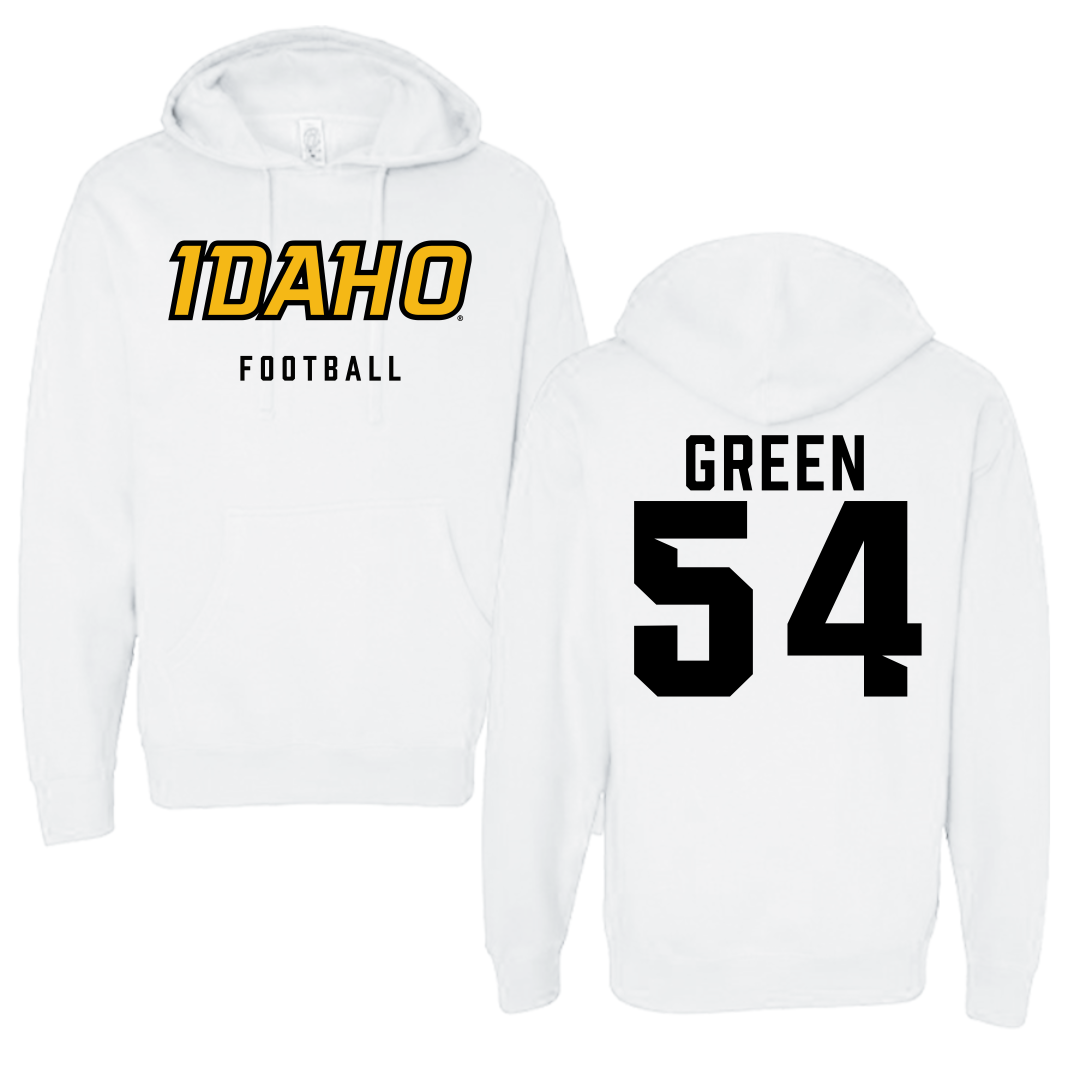 University of Idaho Football White Idaho Hoodie - #54 Alex Green