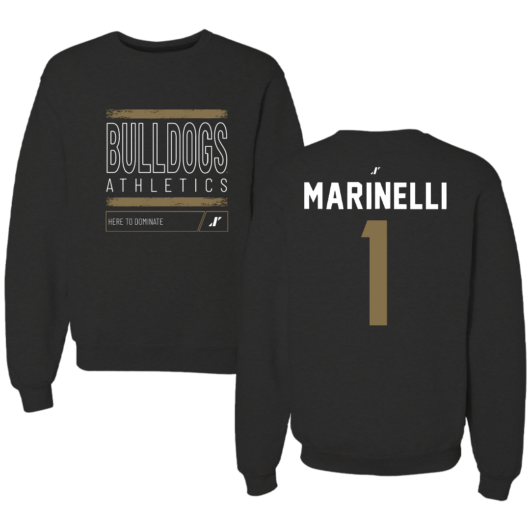 Bryant University Soccer Black Dominate Crewneck - #1 Luca Marinelli