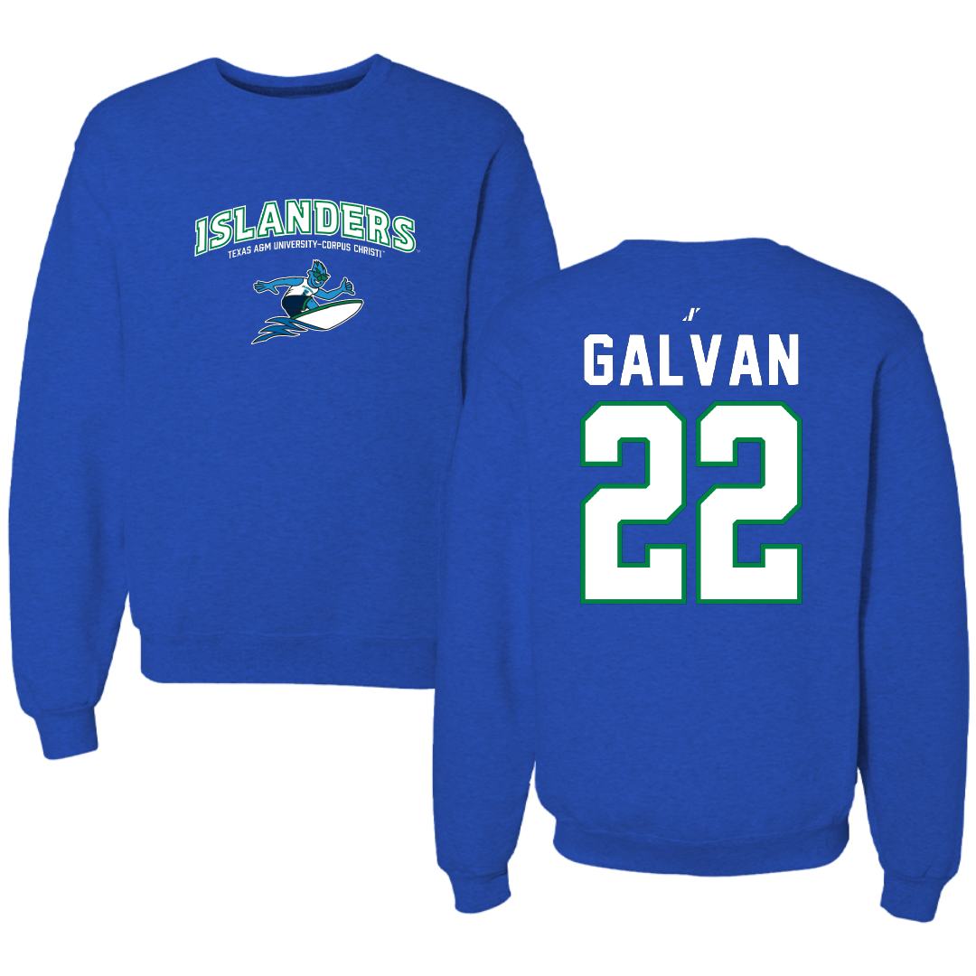 Texas A&M University-Corpus Christi Softball Blue General Crewneck - #22 Siarah Galvan