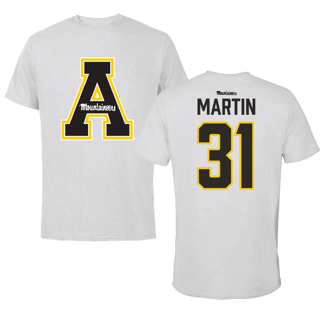 Appalachian State University Softball Light Gray Performance Tee - #31 Sidney Martin