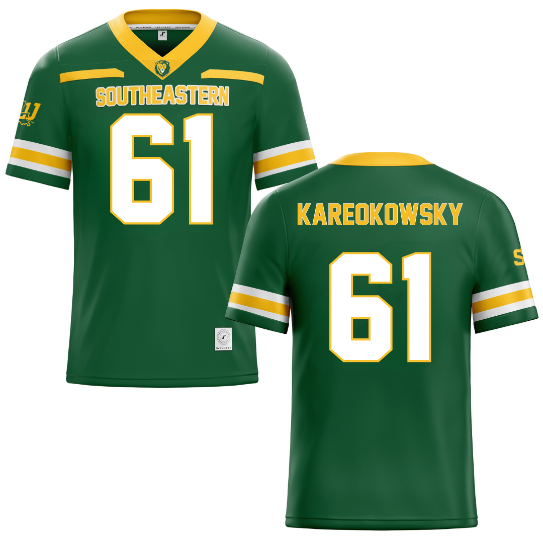 Southeastern Louisiana University Green Football Jersey - #61 Holden Kareokowsky