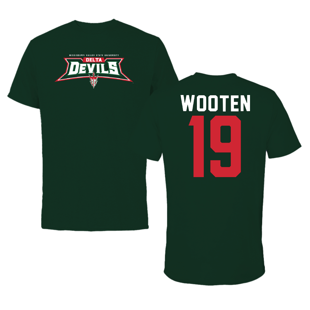 Mississippi Valley State University Volleyball Forest Green Tee - #19 Taylor Wooten