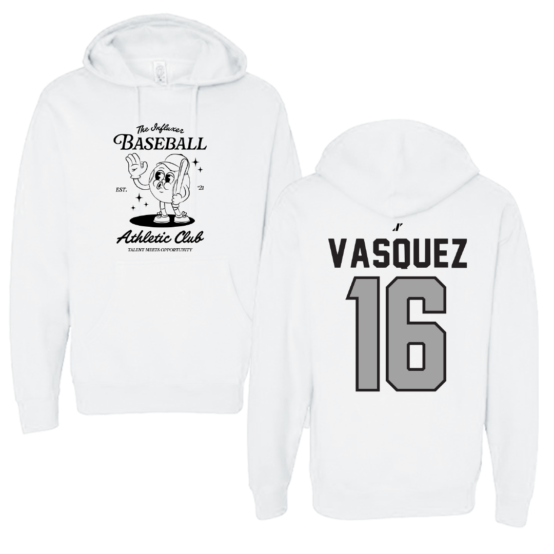 Baseball White Influxer Athletic Club Hoodie - #16 Julio Vasquez