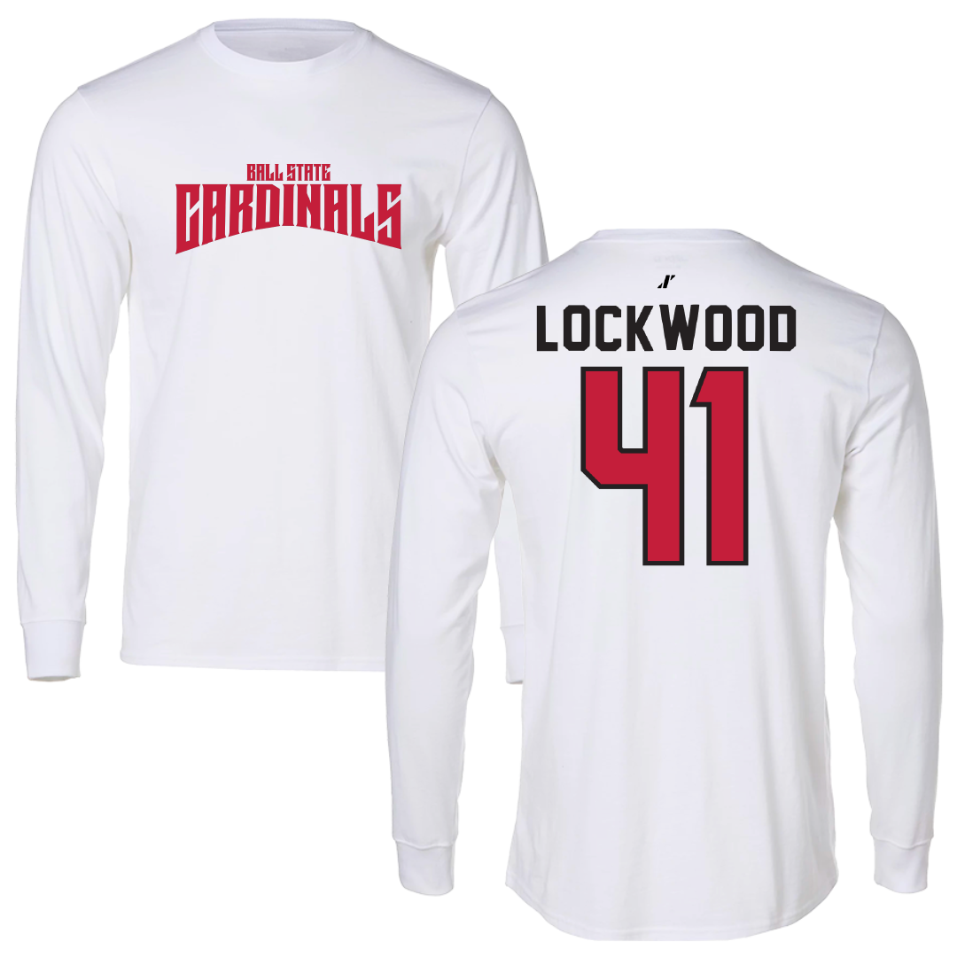 Ball State University Baseball White Classic Long Sleeve - #41 Caden Lockwood
