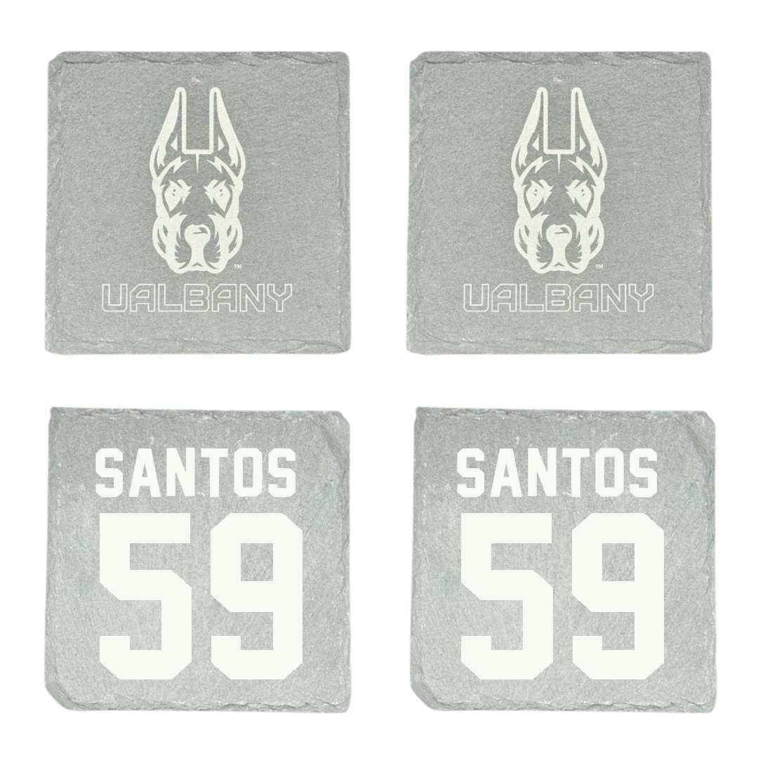 University at Albany Football Stone Coaster (4 Pack)  - #59 Kenneth Santos