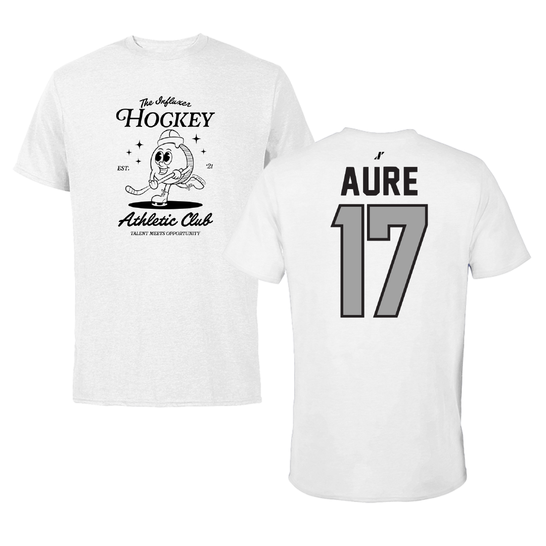 Ice Hockey White Influxer Athletic Club Tee - #17 MaKenna Aure