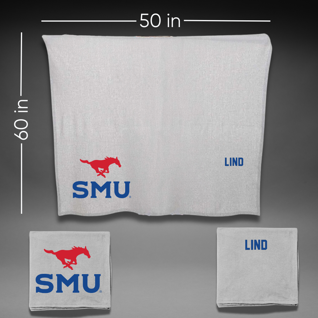 Southern Methodist University Swimming & Diving Gray Blanket - Olivia Lind