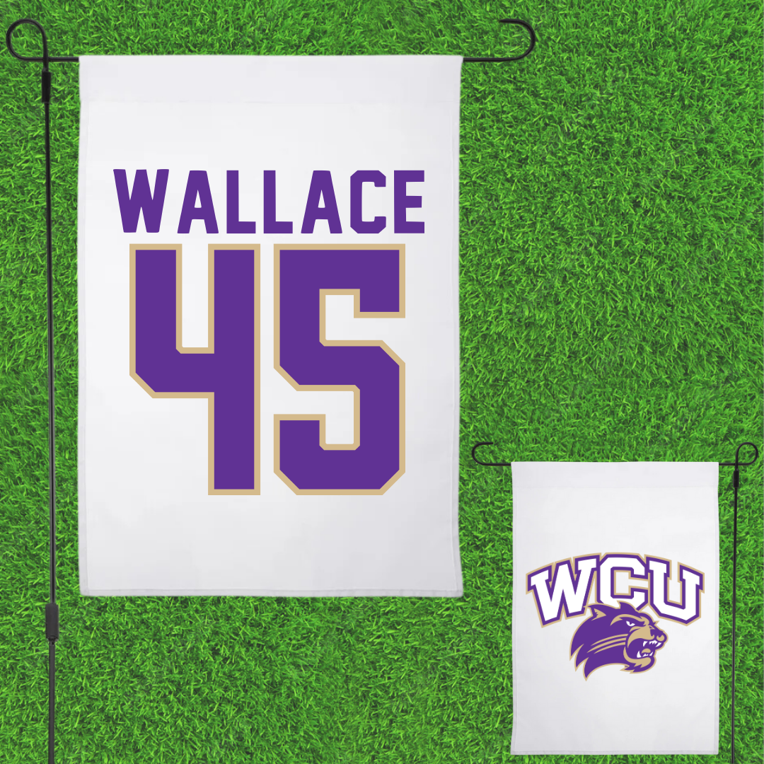 Western Carolina University Football White Garden Flag - #45 Justin Wallace