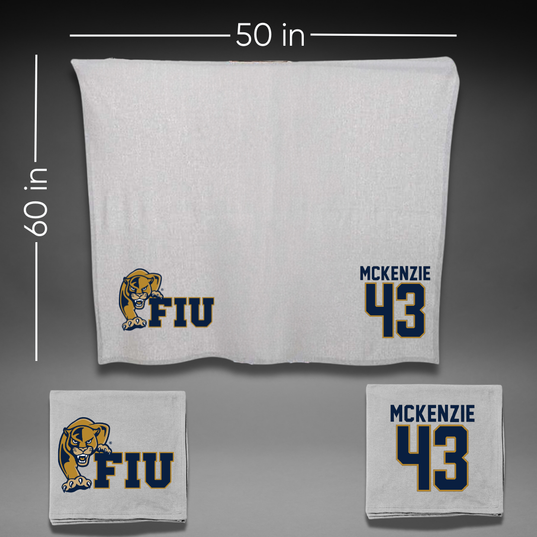 Florida International University Baseball Gray Blanket - #43 Jacob McKenzie