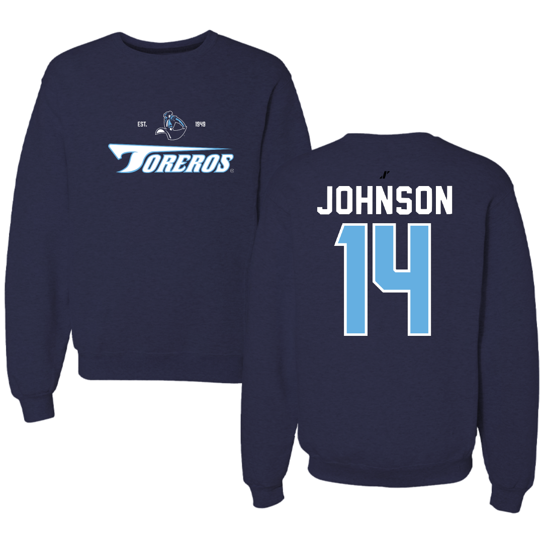University of San Diego Softball Navy General Crewneck - #14 Taylor Johnson
