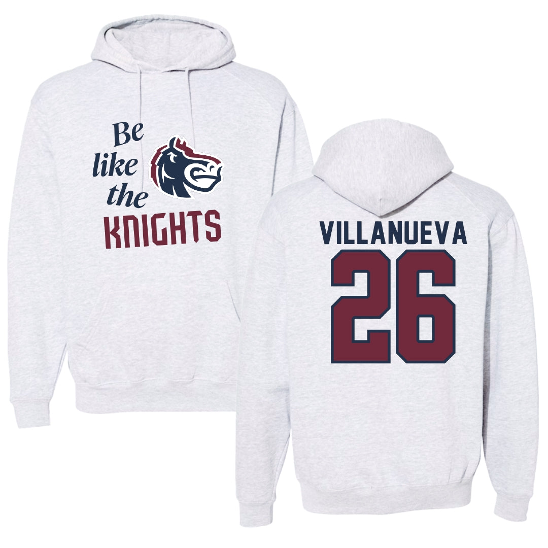 Fairleigh Dickinson University-Metropolitan Campus Soccer Light Gray Be Like Us Hoodie - #26 Emily Villanueva