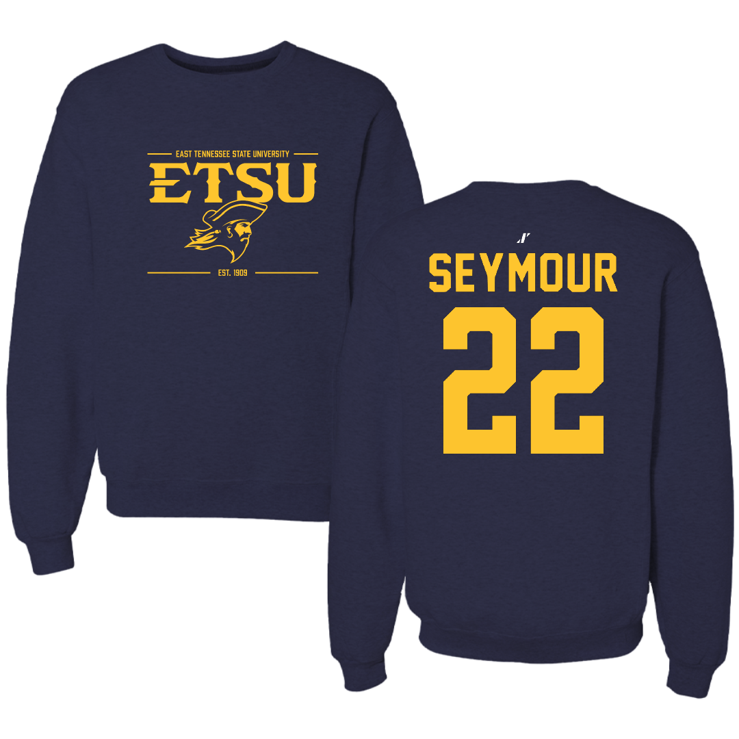 East Tennessee State University Basketball Navy General Crewneck - #22 Jaden Seymour