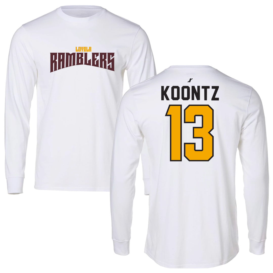 Loyola University-Chicago Soccer White Classic Long Sleeve - #13 Corissa Koontz