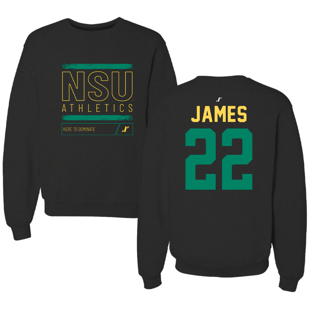 Norfolk State University Football Black Dominate Crewneck - #22 Andrew James