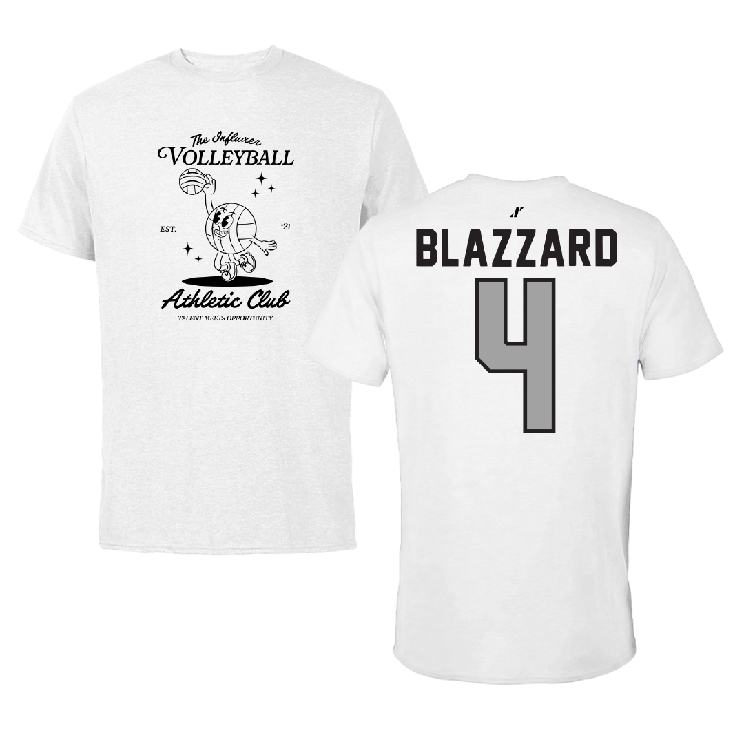 Volleyball White Influxer Athletic Club Tee - #4 Morgan Blazzard