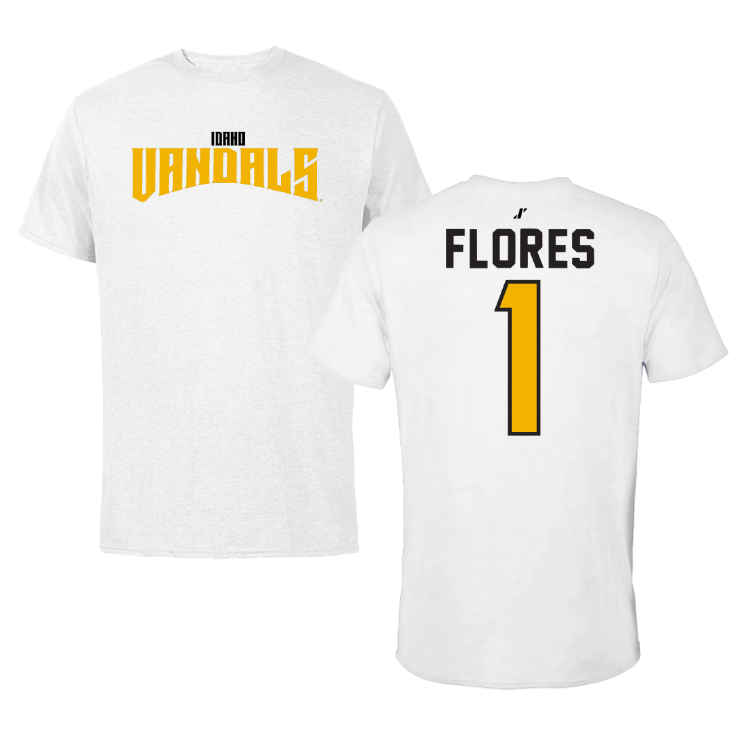 University of Idaho Soccer White Classic Performance Tee - #1 Paula Flores