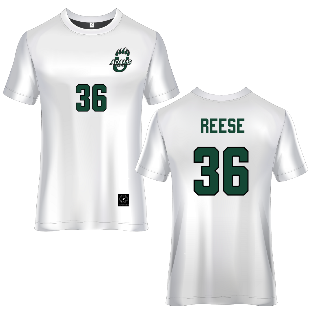 Adams State University White Soccer Jersey - #36 Kaidin Reese