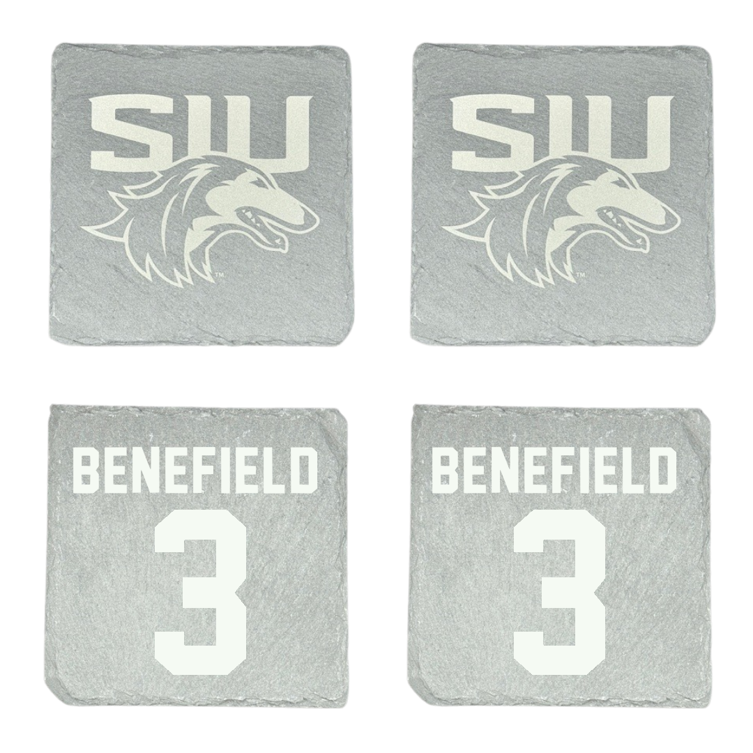 Southern Illinois University at Carbondale Football Stone Coaster (4 Pack)  - #3 Jaelin Benefield