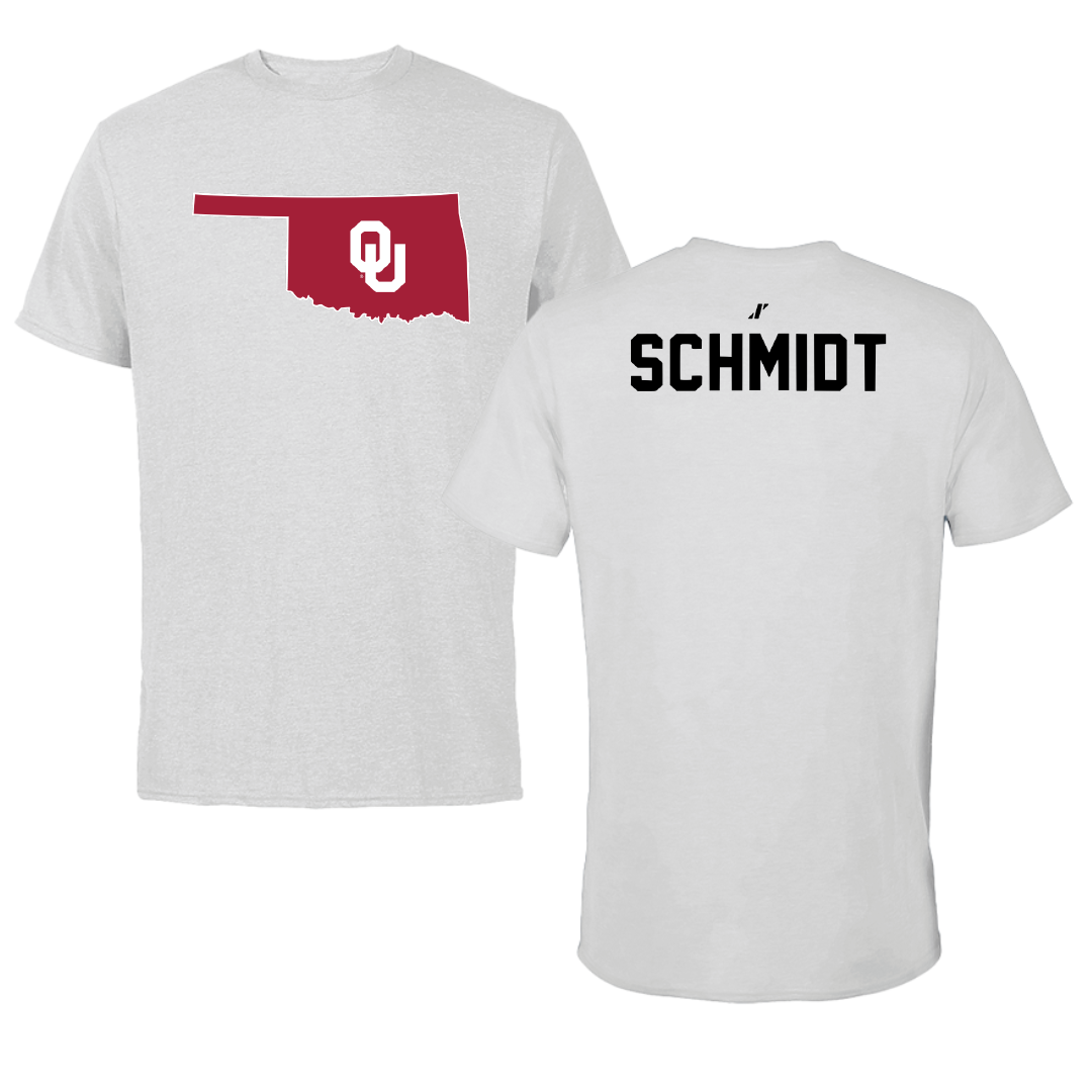 University of Oklahoma Wrestling Light Gray State Performance Tee - Carter Schmidt