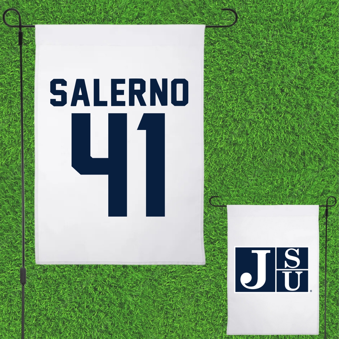 Jackson State University Football White Garden Flag - #41 Avery Salerno
