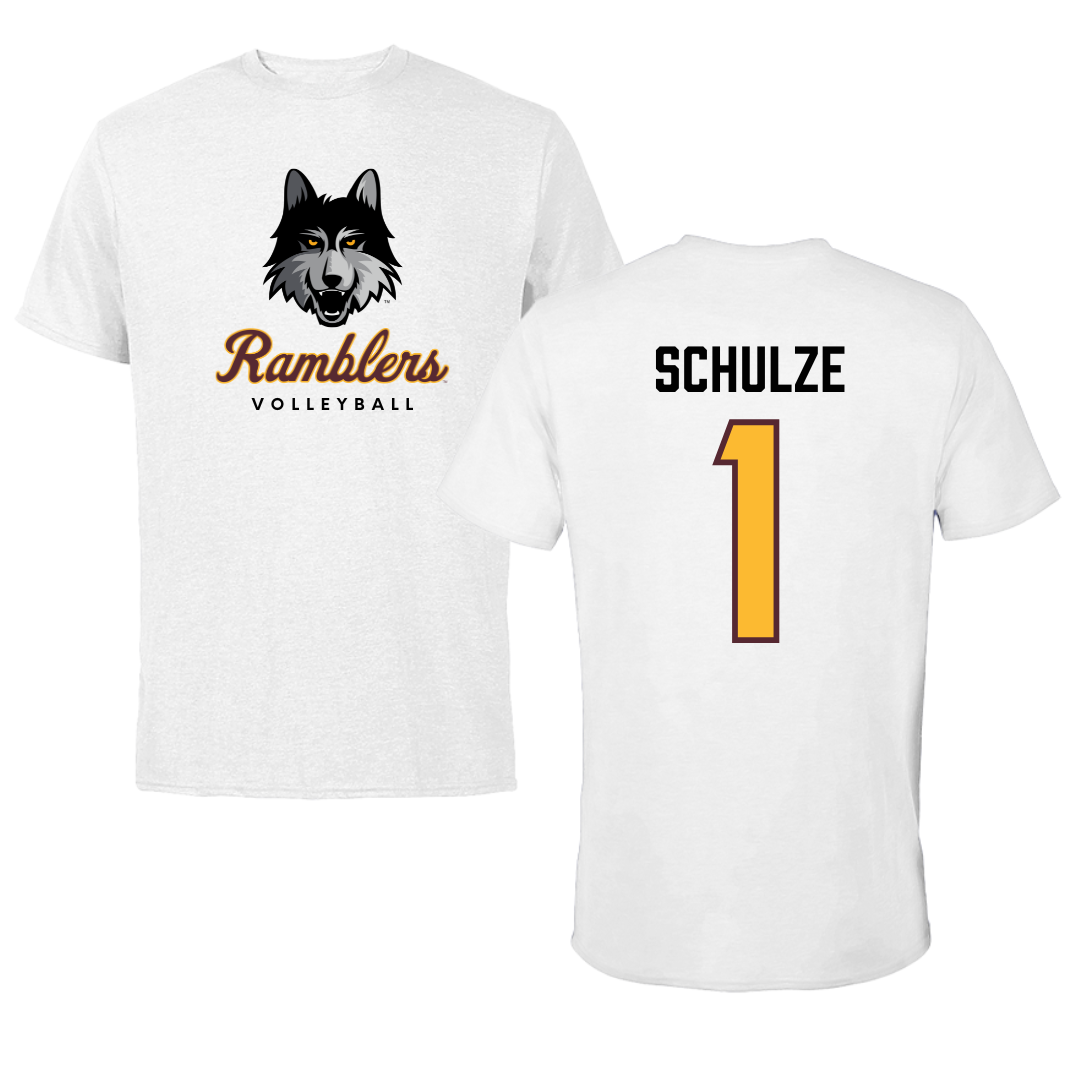 Loyola University-Chicago Volleyball White Ramblers Tee - #1 Kylie Schulze