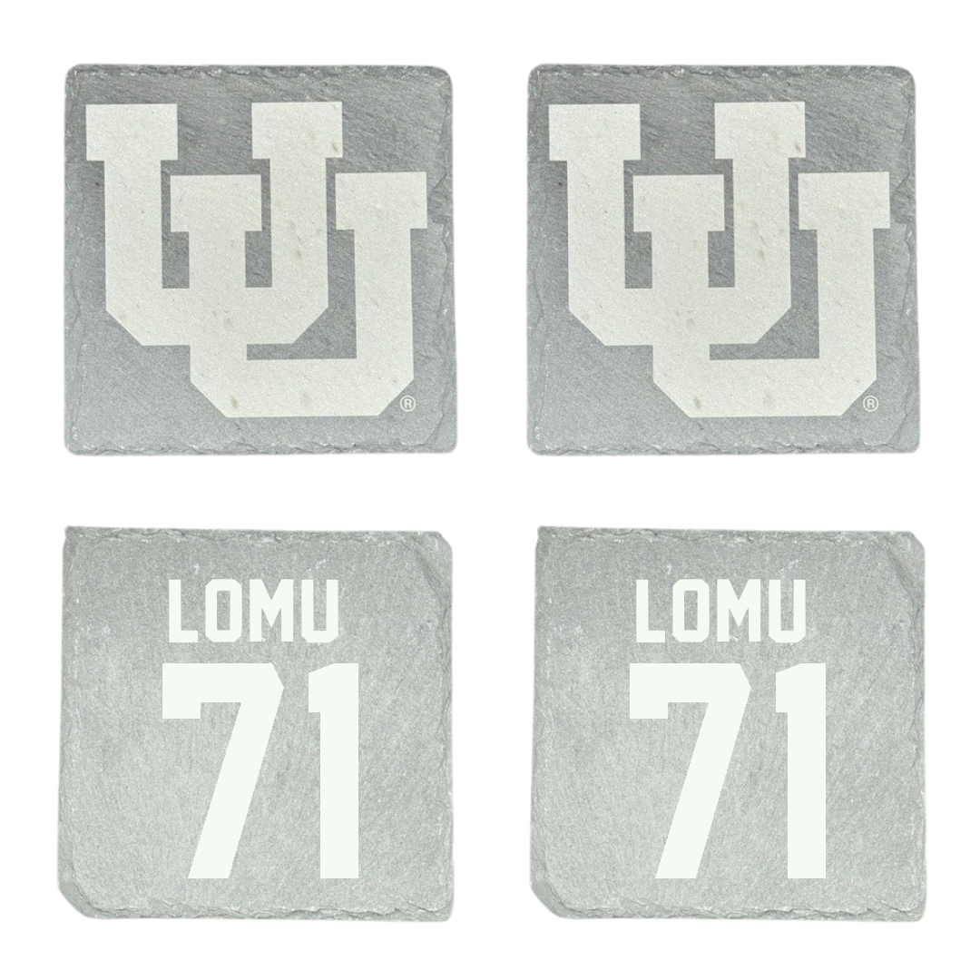 University of Utah Football Stone Coaster (4 Pack)  - #71 Caleb Lomu