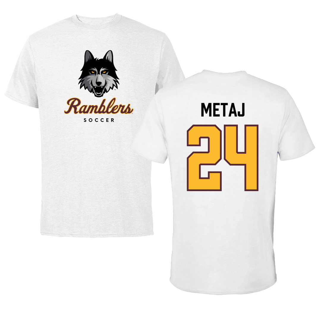 Loyola University-Chicago Soccer White Ramblers Tee - #24 Ava Metaj