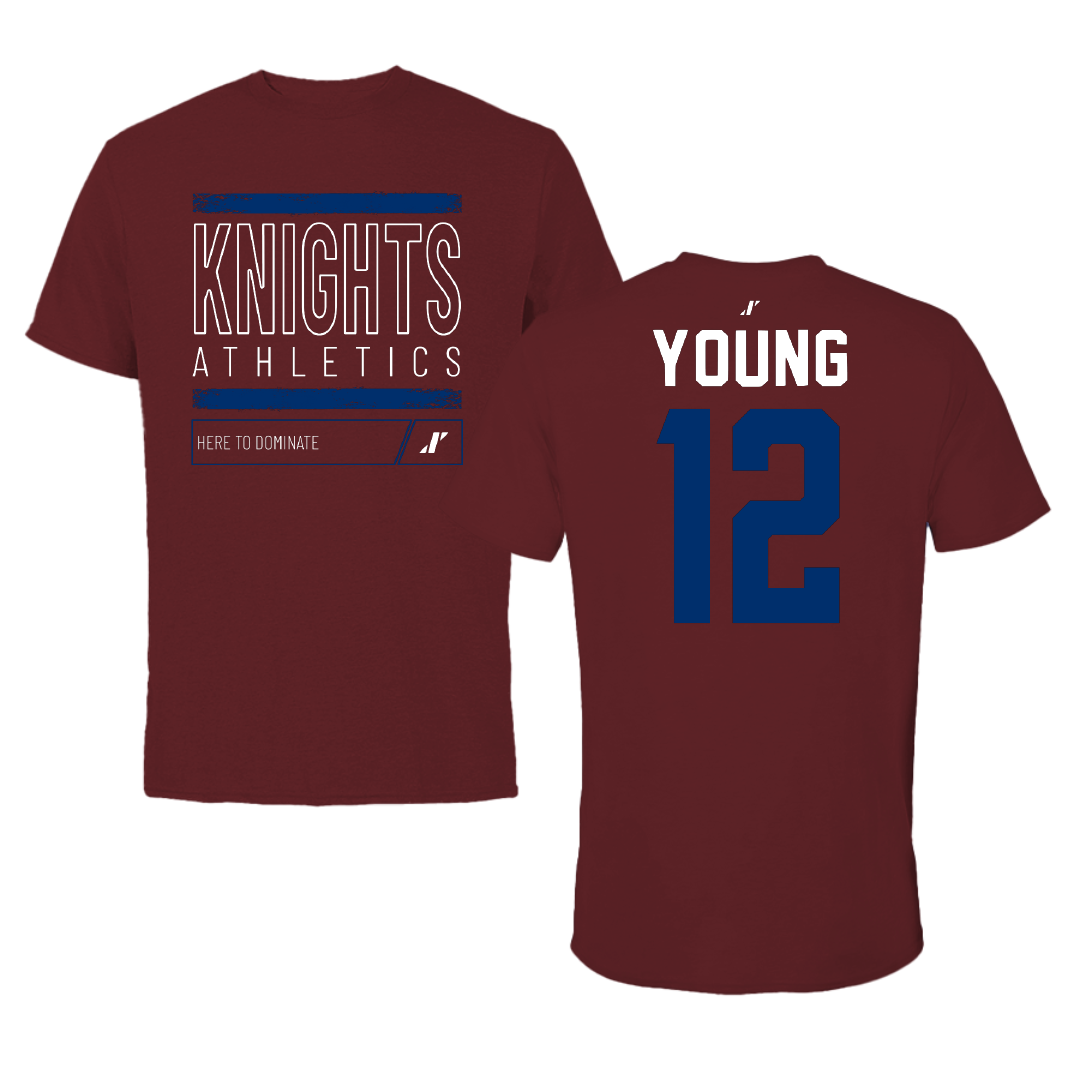 Fairleigh Dickinson University-Metropolitan Campus Volleyball Maroon Dominate Tee - #12 Ethan Young