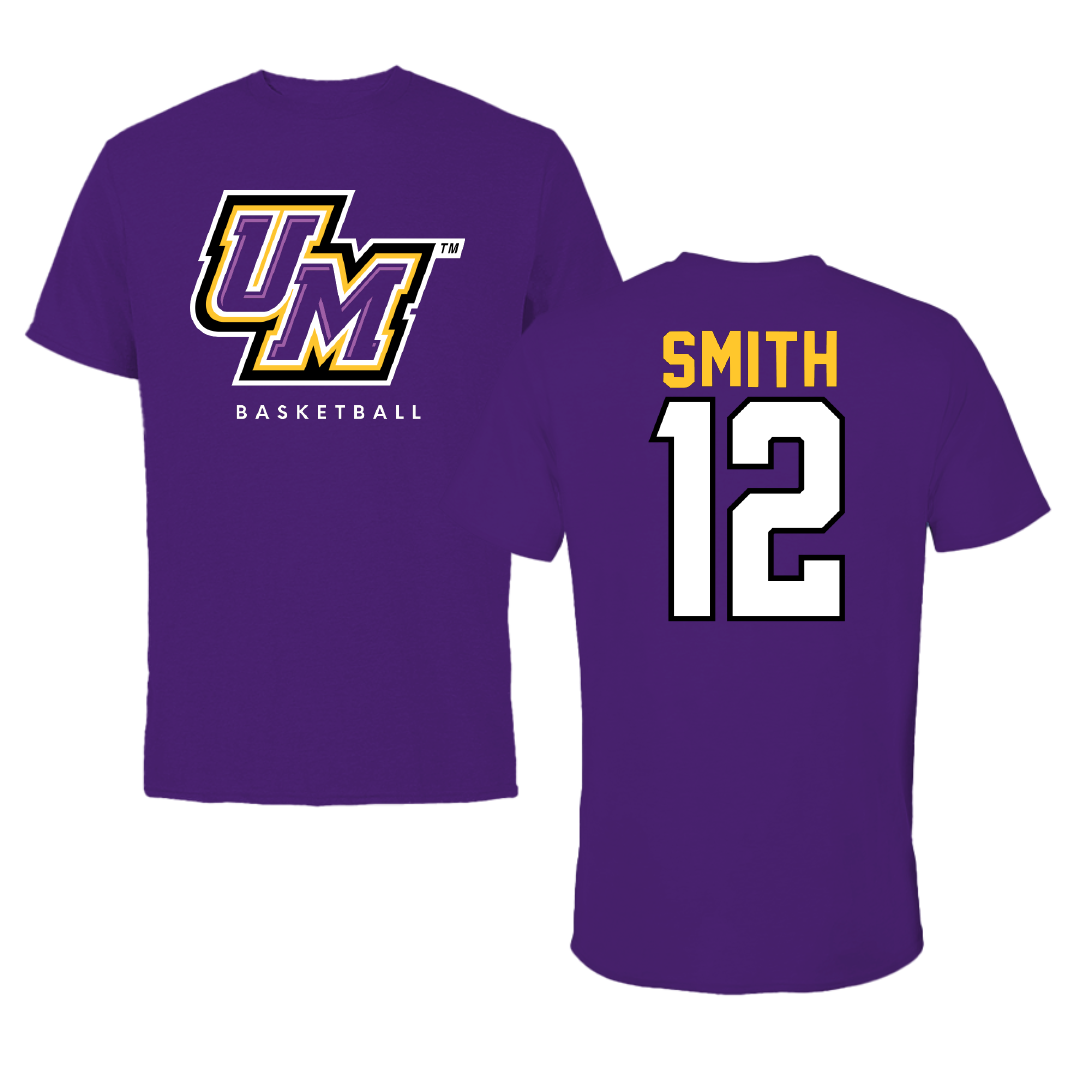 University of Montevallo Basketball Royal Purple Performance Tee - #12 Luke Smith