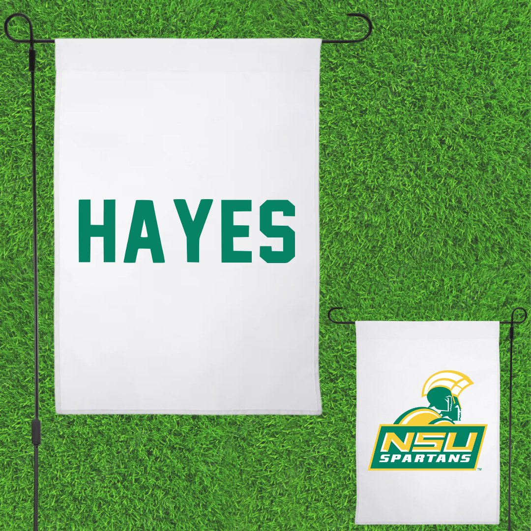 Norfolk State University TF and XC White Garden Flag - Savien Hayes