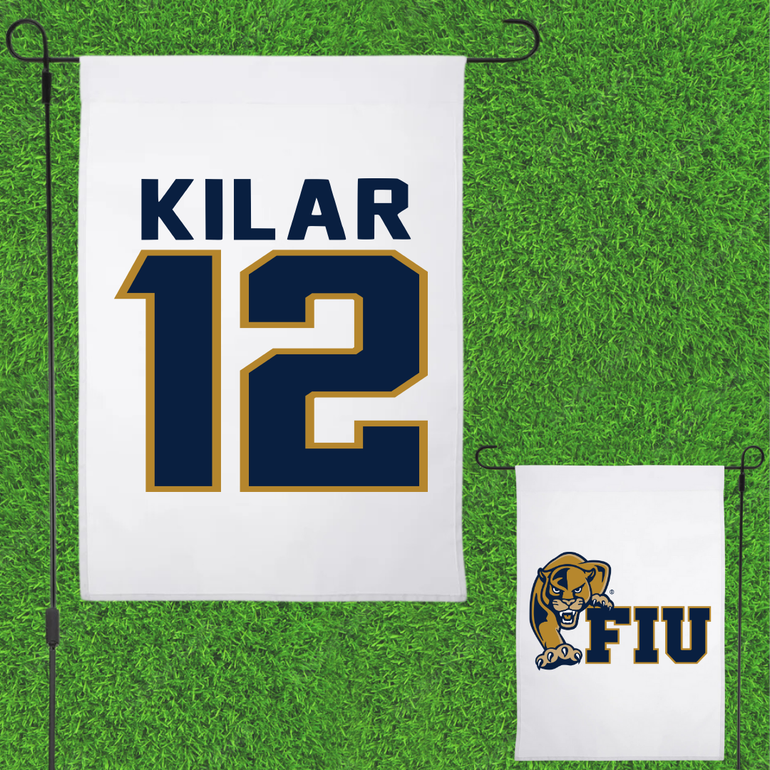 Florida International University Volleyball White Garden Flag - #12 Kindyl Kilar