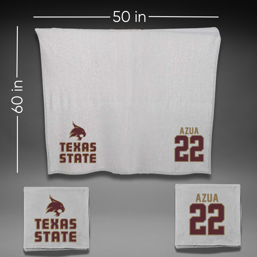 Texas State University Softball Gray Blanket - #22 Madison Azua