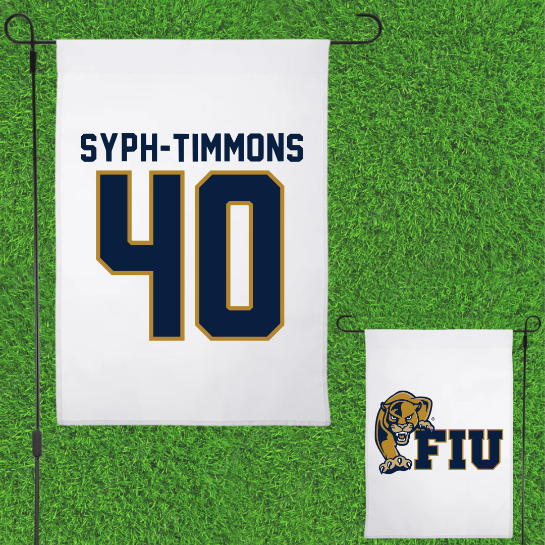 Florida International University Football White Garden Flag - #40 Orlando Syph-Timmons