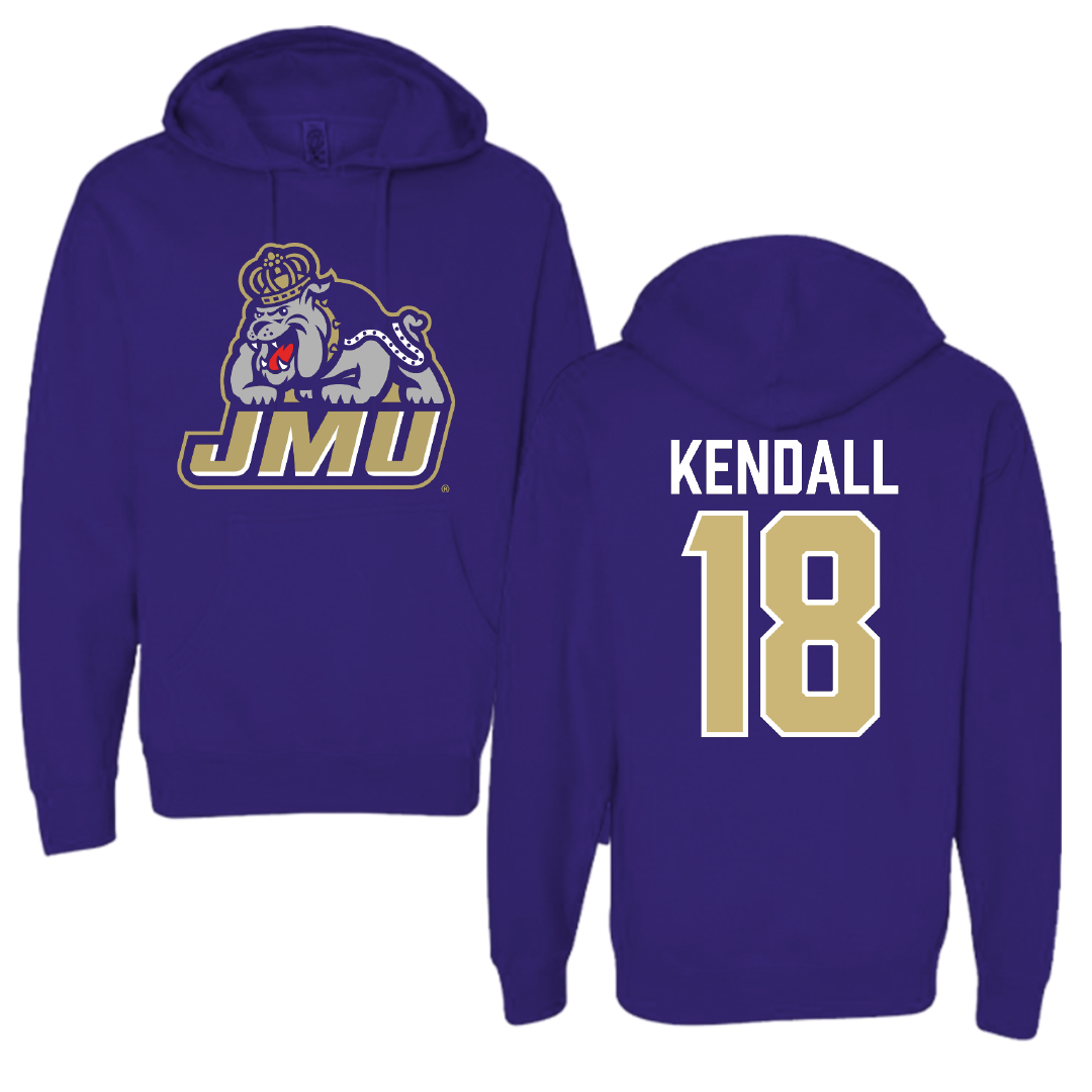James Madison University Football Purple Hoodie - #18 Blake Kendall