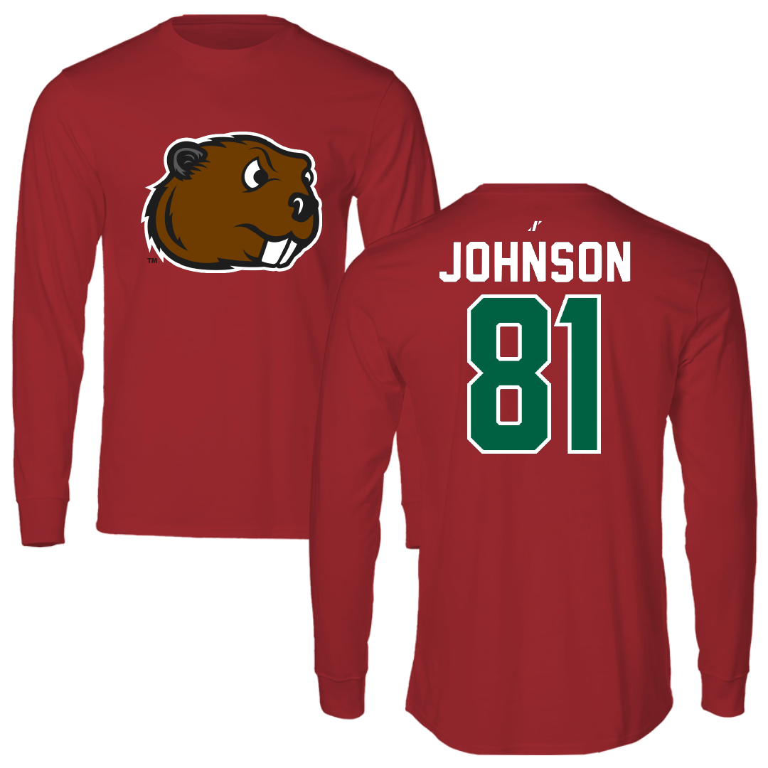 Minot State University Football Canvas Red Long Sleeve - #81 Tyler Johnson